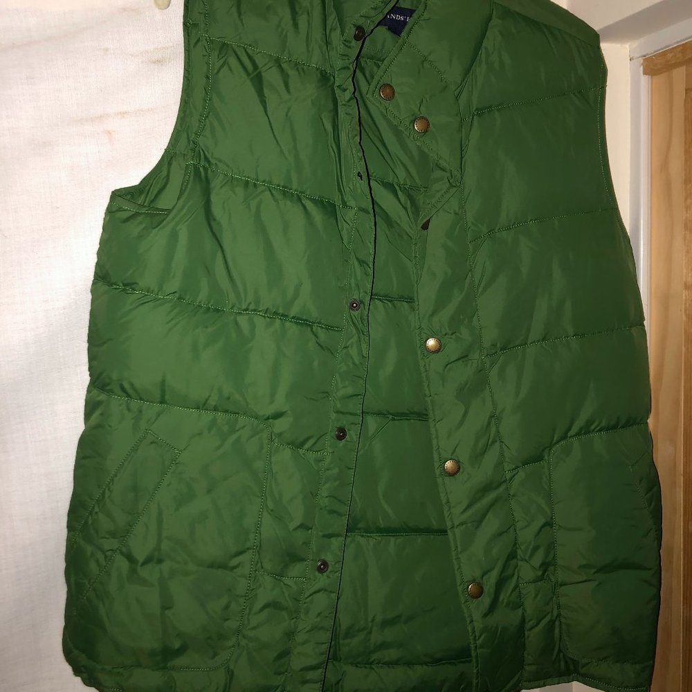 Lands' End Men's Green Puffer Vest
